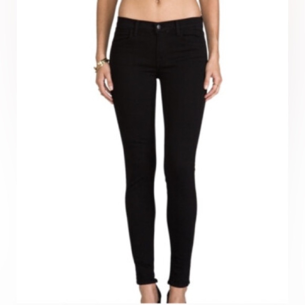 J Brand High Rise Skinny Maria Denim Jeans in Hewson Black 24
